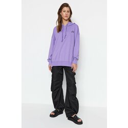 Trendyol Sweatshirt - Purple - Oversize Cene