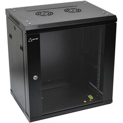 LAN-TEC WM.6412.B - zid, presavijeni, 12U, 600 x 450, staklo Cene