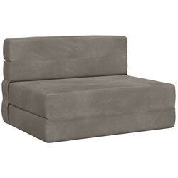 SK foldajući kauč na krevet Svijetlo siva 190 x 70 x 15 cm - Svjetlosiva 190 x 70 x 15 cm Baršun Cene