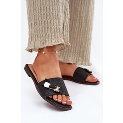 Boto Ladies Flat Heel Sandals With Bow Black Sallariela Cene
