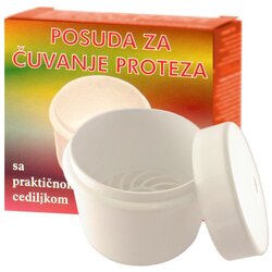 2M posuda za čuvanje proteza bela Cene