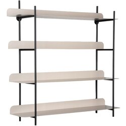 PT LIVING Črna/siva večnivojska kovinska polica 60 cm Reina Cuatro – Cene