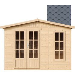 Timbela Lesena vrtna hiša - H232x332x222 cm/6 m² - Vrtna pisarna s podom in bitumenskimi ploščicami - M334FB+H334FBGREY, (21999124) Cene