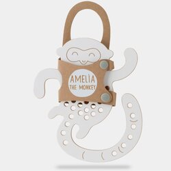 Milin Big Wooden Lacing Toy Monkey Amelia aktivnostna igrača 20 cm x 17,5 cm x 0,7 cm 1 kos Cene