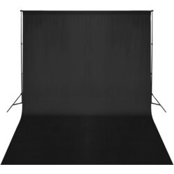 vidaXL pozadinski sustav s potporom 500 x 300 cm crni Cijene