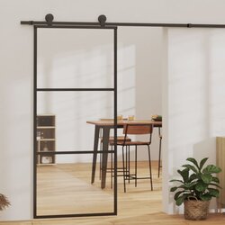 Furnova Drsna vrata z opremo ESG steklo in aluminij 90x205 cm, (21945042) Cene