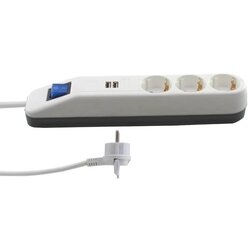 REV RITTER Podaljšek ICE (3 vtičnice, 2 USB, 1,4 m, 3680 W, belo-siv) Cene
