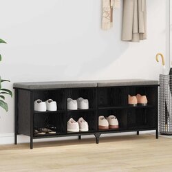 vidaXL ormar za cipele s policom crni hrast 131 x 35 x 50 cm Cijene