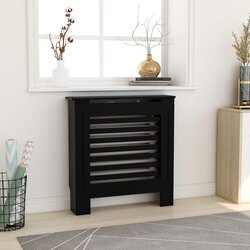 vidaXL Pokrov za radiator MDF črn 78 cm, (20769734) Cene