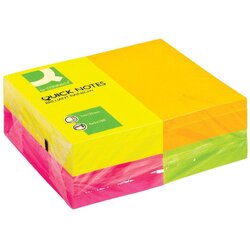 Q-Connect Kocka samolepilnih lističev neon 127mm x 76mm komplet 12 x 100listov KF01350, (20377684) Cene