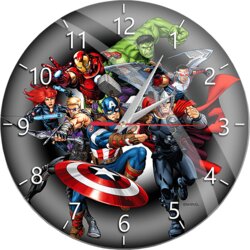 Marvel Wall Clock Glossy Avengers 003 Cene