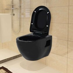  Viseča WC školjka keramična črna Cene