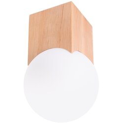 Nice Lamps Stropna svetilka v naravni barvi s steklenim senčilom 12x12 cm Rayer – Cene