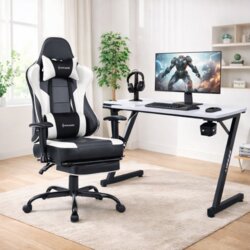 Von Racer Set Gaming stolica 8280 White + Gaming sto GT22 - White Cene