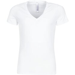Hom Majice s kratkimi rokavi SUP' COTTON TSHIRT COL V PROFOND Bela Cene