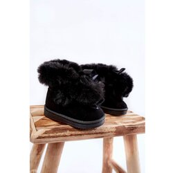 Kesi Children's Youth Warm Snow Boots Black Roofy Cene