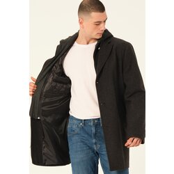 Dewberry PLT8395 BATTAL COAT-DIAGONAL BLACK Cene