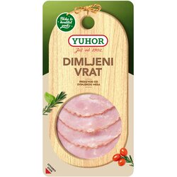 YUHOR D.O.O. Dimljeni svinjski vrat slajs 100g Yuhor Cene