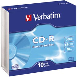 CD-R 700/80 52X SLIM EXTRA PROTECTION PK10 VERBATIM 43415 Cene
