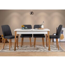 Hanah home trpezarijski set santiago white anthracite Cene