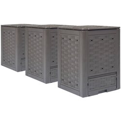vidaXL Vrtni kompostnik 3 kosi rjave barve 60x60x83 cm 900 L Cene