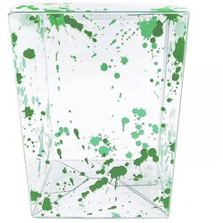 Spawn Clear Green Splatter 4'' Pop Protector With Film On It With Soft Crease Line And Automatic Bot Lock Cene