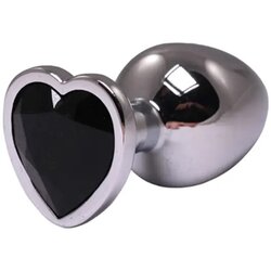  Srednji metalni analni dildo srce sa crnim dijamantom Cene