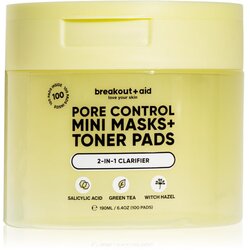breakout + aid Pore Control Mini Masks + Toner Pads tonizirajoče blazinice s salicilno kislino 100 kos Cene