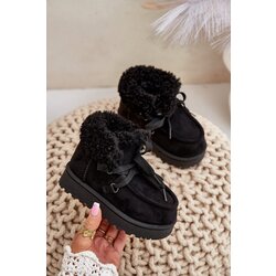 FR1 Snow Boots Kids Insulated with Fur Black Adelane Cene