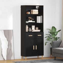  Kuhinjski ormarić 2 pcs Crni hrast 69 5 x 34 x 180 cm Konstruirano drvo Cijene