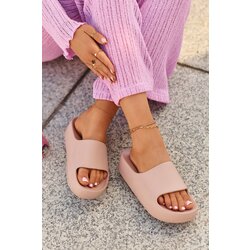 Kesi Women's Pink Airaplea Foam Platform Slippers Cene