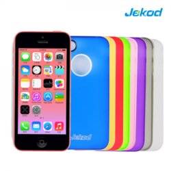 Jekod silikonski ovitek Apple iPhone 5C TPU/T prozoren pink z okvirjem + Zaščitna folija Cene