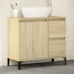 vidaXL Kupaonski ormarić boja hrasta 65x33x60 cm konstruirano drvo Cijene
