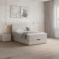Bessagi Home postelja z vzmetnico ace, svetlo siva, 120x200cm Cene