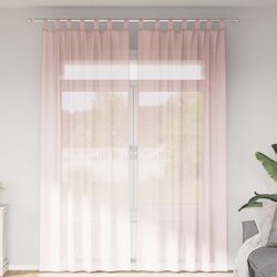 Voile zavjese s petljama 2 kom svijetlo ružičaste 140x260 cm Cene