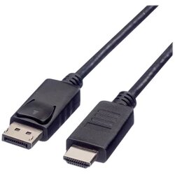 Roline green DisplayPort / HDMI priključni kabel DisplayPort utikač, HDMI A utikač 2.00 m crna 11.44.5781 sa zaštitom, TPE plašt, bez halogena DisplayPort kabel Cene