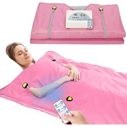 SupplySwap Infrardeča savna odeja, nastavljiva kontrola toplote, ergonomska zasnova z zadrgo, Roza barva, 220V EU vtič, (5000219863) Cene