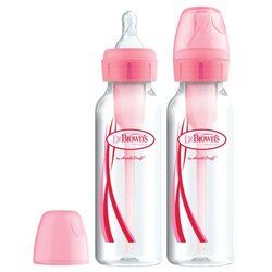 Dr.browns Dr. Brown's Natural Flow® Options+™ bočica uskog grla, 250 ml, pink, 2 kom Cene