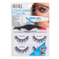 Ardell wispies deluxe pack odtenek black darilni set umetne trepalnice wispies 2 para + lepilo za trepalnice duo 2,5 g + aplikator 1 kos Cene