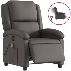 Maison Chic Električni naslanjač - Relax naslanjač sivo pravo usnje, (22061969) Cene
