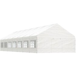 vidaXL Paviljon s streho bel 15,61x5,88x3,75 m polietilen Cene