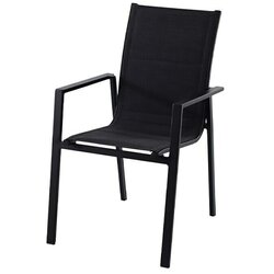 SUNFUN melina vrtna fotelja koja se može slagati jedna na drugu (d x š x v: 66 x 56,5 x 91 cm, aluminij, naslon od tekstila, crne boje) Cijene