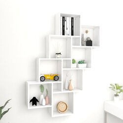 vidaXL kockaste zidne police bijele 90 x 15 x 119 cm od iverice Cijene
