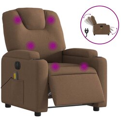 Maison Chic Električni masažni naslanjač - Relax naslanjač rjavo blago, (22042573) Cene