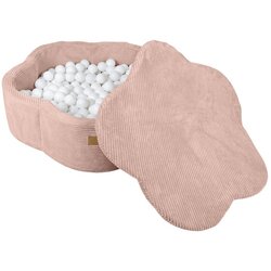 MeowBaby Rožnat bazen z žogicami iz rebrastega žameta ø 90 cm višina 30 cm – Cene