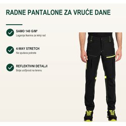 TEKTON PRO Letnje radne pantalone Panther Pants S, Crne Cene