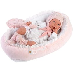 Llorens Llorens: Mimi 42cm velika jokajoča lutka punčke v pink obleki z zibelko Cene