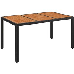 vidaXL Vrtni stol s drvenom pločom crni 150 x 90 x 75 cm od poliratana Cijene