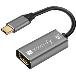 TECHly IADAP-USBC-HDMI8 USB graphics adapter 7680 x 4320 pixels Black, Silver Cene