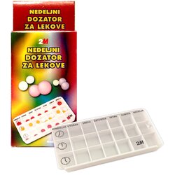2M nedeljni dozator za lekove beli Cene